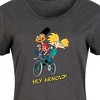 Women's Hey Arnold! Arnold and Gerald on Bike Graphic T-shirt Dress - Heather Charcoal - 3X - 2 of 4