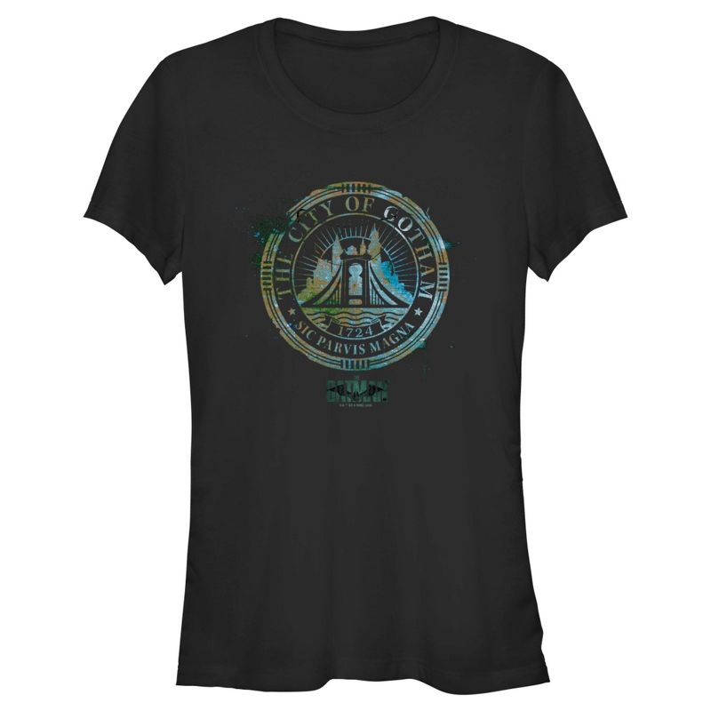 Juniors Womens The Batman City of Gotham T-Shirt, 1 of 5
