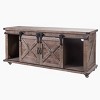 Presley TV Stand for TVs up to 60" Brown - StyleCraft: Rustic Style, Open Shelf, 2 Drawers, Rolling Doors - 2 of 4