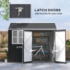 Resenkos Storage Garden Shed,Garden Sheds,8' x 6' Metal Garden Storage Shed w/ Doors, Window and Air Vents, Dark Gray - 4 of 4