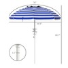 Sapphtopaz 5.7Ft Patio Umbrella Portable UV-Proof Beach Umbrella for Sand with 2 Cup Holders & Hooks for Garden, Beach, Backyard - 4 of 4