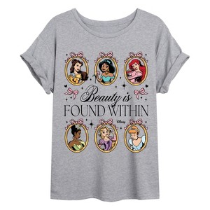 Women's - Disney - Princesses Coquette Oversized Graphic T-Shirt - 1 of 4