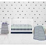 Bacati - Girls Triangles Mint Navy 4 pc Crib Bedding Set with Sleeping Bag