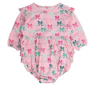 RuffleButts Baby Toddler Girls Long Sleeve Flutter Bubble Romper - 1 of 2
