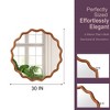 Wooakway 30" Wavy Round Mirror Natural Wood/White/Yellow Brown Frame Modern Decorative Wall Mirror for Living Room Bedroom Bathroom Entryway - 4 of 4