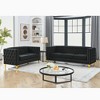 3-Seater + 2-Seater Velvet Sofa Set with Nailhead and Buttons Tufted for Living Room - 3 of 4