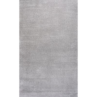 Light Gray Synthetic Reversible Low-Pile Area Rug