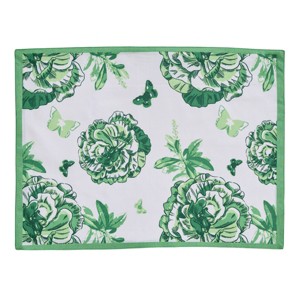 Patricia Heaton Home Green Florals And Flitters Reversible Placemat Set of 4 - 1 of 3