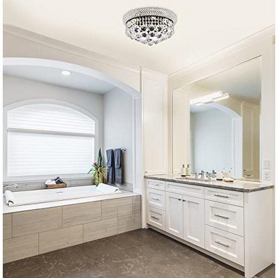 Primo 14'' Chrome Flush Mount with Clear Royal Cut Crystal