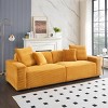 Corduroy Sectional Sofa With Pillows For Living Room,4 Seat Modular Sofa With Plastic Legs,Modern Corduroy Couch For Small Spaces-Koiai - 2 of 4