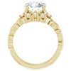 Pompeii3 2 1/2Ct Diamond & Moissanite Petite Leaf Accent Engagement Set in 10k Gold - 3 of 4