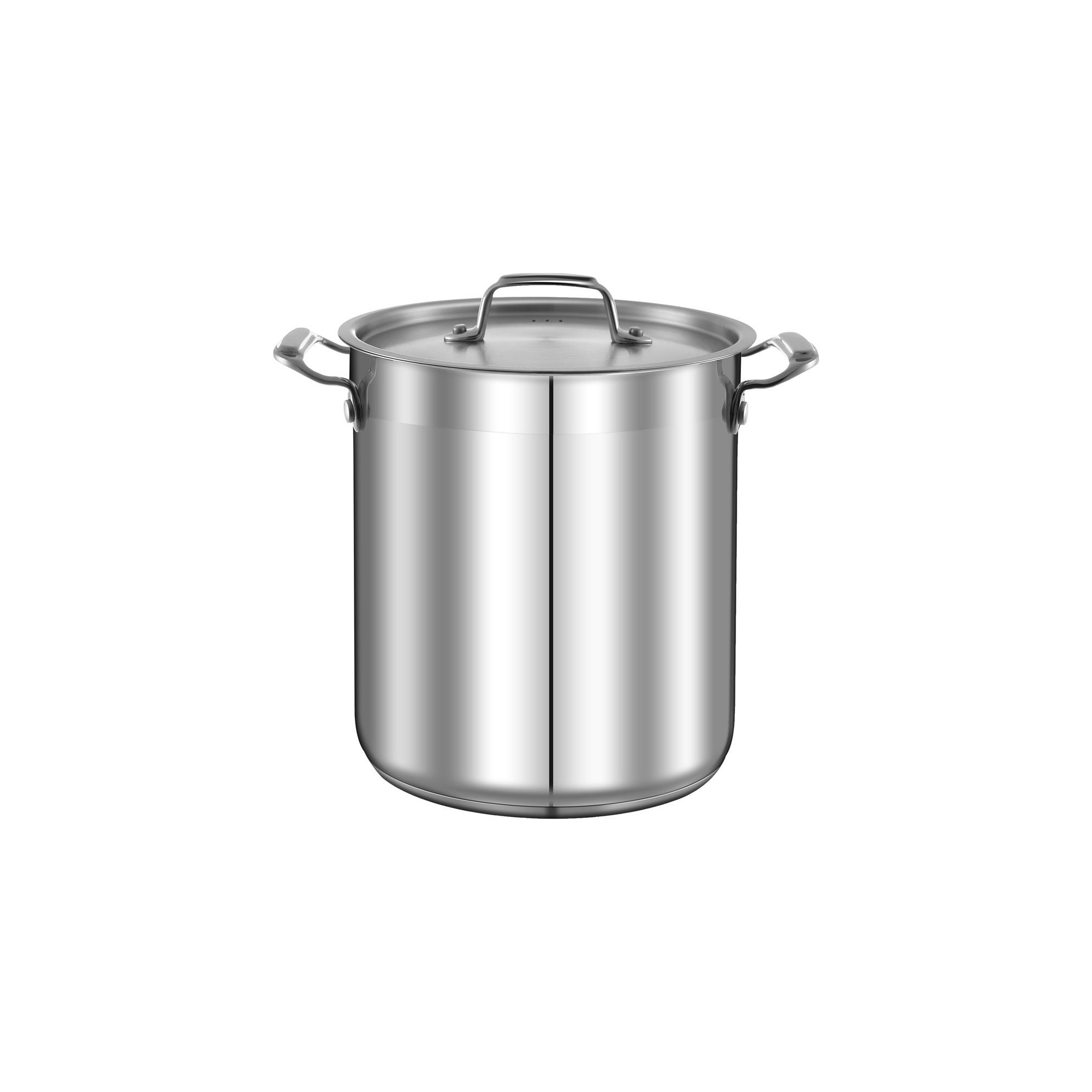 NutriChef Stainless Steel Cookware Stockpot - 20 Quart, Heavy Duty Induction Pot, Soup Pot With Stainless Steel