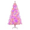 COZONY 6ft Pink Flocked Christmas Tree with 250 Multi-Color LED Lights, Pre-Lit Artificial Xmas Tree with 751 Branch Tips for Home Holiday Decor - 4 of 4