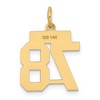 Black Bow Jewelry 14k Yellow Gold, Athletic Collection, Small Polished Number 78 Pendant - 3 of 4
