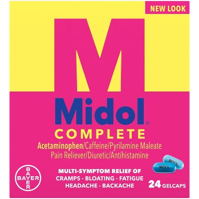 Midol Complete Maximum Strength Multi-Symptom Relief Gelcaps - Acetaminophen - 24ct