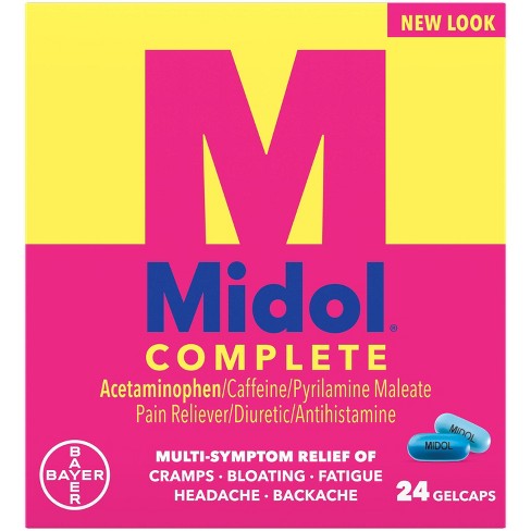 Midol Complete Menstrual Relief Maximum Strength Multi-Symptom Relief Gelcaps - Acetaminophen - 24ct - image 1 of 4
