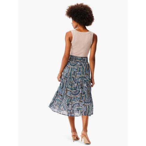 NIC ZOE Mosaic Mix Skirt Blue Multi S