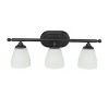 Yosemite Home Decor Jordan 3-Light Vanity Light in Matte Black Finish with Frosted White Glass Shades - 2 of 4