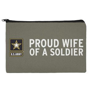 U.S. Army Proud Wife Of A Soldier Makeup Cosmetic Bag Organizer Pouch - 1 of 4