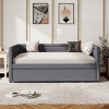 CAVINAS Twin Size Modern Style Upholstered Daybed Bed Frame with Trundle,Wooden Bed Frame for Bedroom,Guest Room - 3 of 4