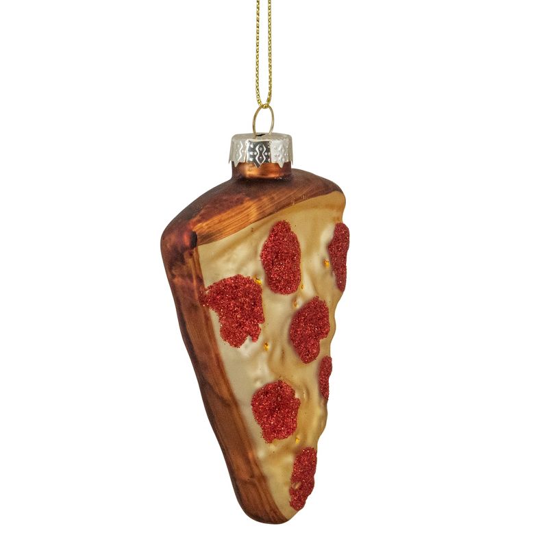 Northlight 4" Pepperoni Pizza Slice Glass Christmas Ornament, 3 of 6