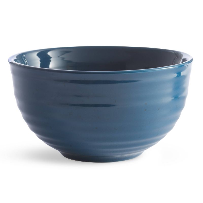 16pc Stoneware Siterra Dinnerware Set Blue - Sango, 5 of 21