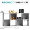 FURNIinspire Decorative Bookshelf 8 Cube Storage Organizer, Open Book Shelf Display Bookcase with Removable Back Panels, Black, 11.6"*23.2"*47.7" - 3 of 4