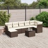 vidaXL 8 Piece Patio Sofa Set with Cushions - Brown and Cream without storage - 2 of 4