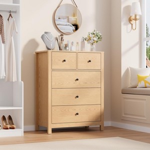 5 Drawer Dresser for Bedroom, Modern Tall Dresser Organizer with Storage Drawers, Wooden Chests of Drawers for Bedroom, Entryway, Hallway - 1 of 4