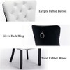 QingMoon Dining Chairs Set of 2, PU Leather and Velvet Kitchen Chairs with Tufted Back and Nailed Trim for Dining Room, Living Room - 3 of 4