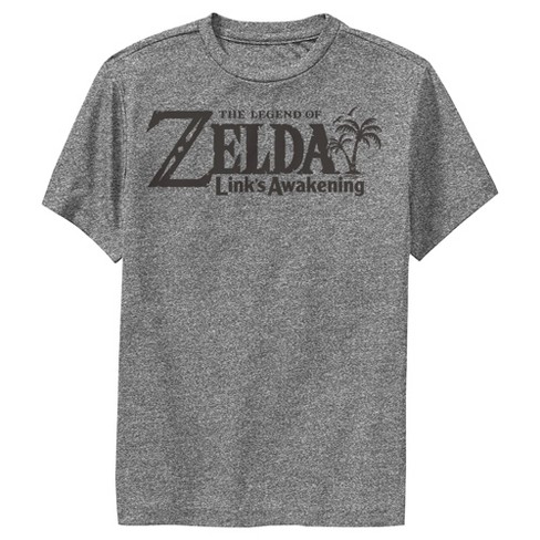 Boy's Nintendo Legend of Zelda Link's Awakening Switch Logo Performance Tee  - Charcoal Heather - Small