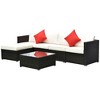 Resenkos 6 Pieces Patio Furniture Set, Galvanized Steel, PE Rattan, Mixed Brown, Cream White - 2 of 4