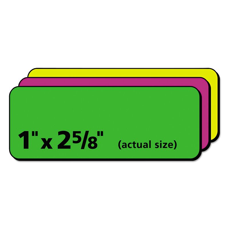 Avery High-Visibility Permanent ID Labels Laser 1 x 2 5/8 Asst. Neon 450/Pack 5979, 4 of 8