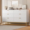 DobleePy White 6-Drawer Dresser with Gold Metal Legs, 53.5” Wide Large Storage Chest for Bedroom, Living Room, Entryway - 4 of 4