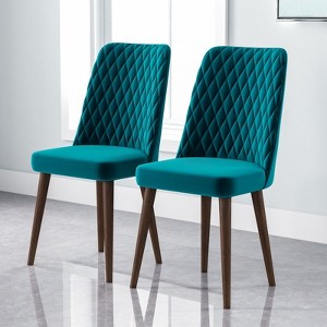 Sevobal Dining Chairs Mid-Century Modern Dining Chairs Set of 2 with Soft Upholstery for Kitchen Living Room, Green, 20"*36"*18" - 1 of 4