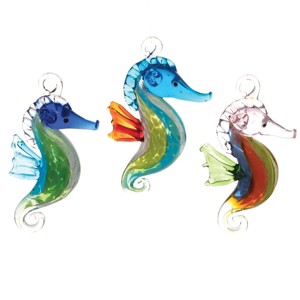 Gallerie II Festive Seahorse Artglass Ornament Set of 3 - 1 of 1
