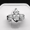 Nicole Wedding Ring Set for Women Marquise Baguette Cz Engagement Ring and Band by Ginger Lyne - 2 of 4