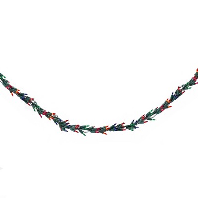 J. Hofert Co 300-Count Multi-Color Mini Christmas Light Garland Set, 9ft Green Wire