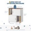 Double Cat Litter Box Enclosure with Hidden Compartments, Wooden Farmhouse Cabinet with Dual Scrape Mats and Scratching Posts - 4 of 4