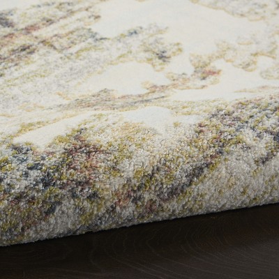 Ivory Abstract 6' x 9' Synthetic Area Rug