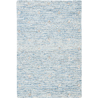 Light Blue Handmade Wool Tufted 4' x 6' Area Rug