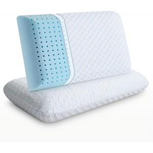 COWLOWN 24"L x 16"W 2 Pack White Memory Foam Bed Pillow for All Seasons Ventilated Breathable Foam Pillow - 1 of 4