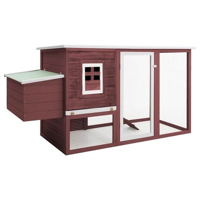 vidaXL Chicken Coop Brown Solid pine wood with painted finish Medium - Brown