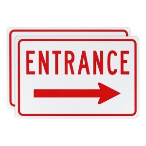Unique Bargains Aluminum Reflective Rust-Free Waterproof Right Arrow Entrance Signs 2 Pcs - 1 of 4