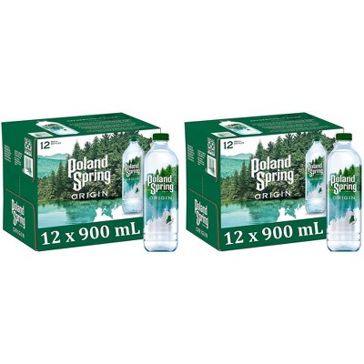 Poland Spring Origin Natural Spring Water - 900ml Plastic Bottle (Pack of 24)