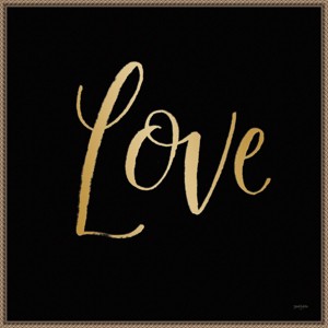 30"x30" Blooming Delight Love by Jenaya Jackson Framed Canvas Wall Art Print Bronze - Amanti Art: Modern Style, Polystyrene Frame - 1 of 4