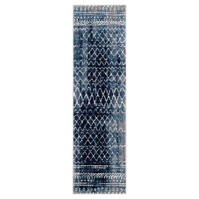 2'3"x8' Runner Light Blue/Cream Solid Loomed - Safavieh