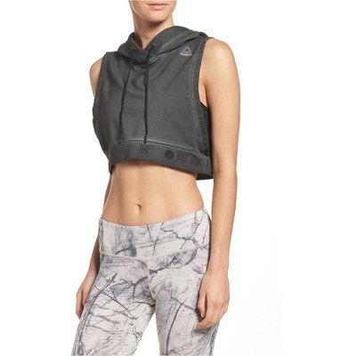 Reebok Womens Combat Glory Crop Hoodie Sweatshirt