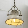 Industrial-Chic Pendant Light with Weathered White Finish, Vintage Dome Shade, Rustic Metal Frame, Perfect for Kitchens, Dining Areas, Or Hallways - 4 of 4