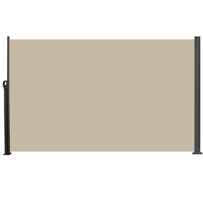 Vynxaria 118" x 71" Retractable Side Awning - Dark Grey Patio Privacy Screen